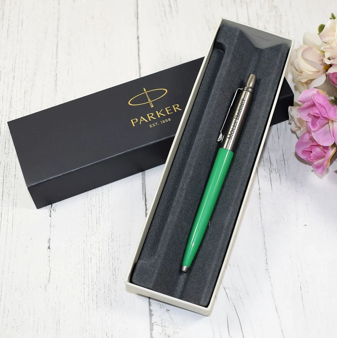 thumbnail image 2 of Parker Jotter Originals Rollerball Pen - Classic Green, Fine Point Black Ink Retro Style 2 of 14