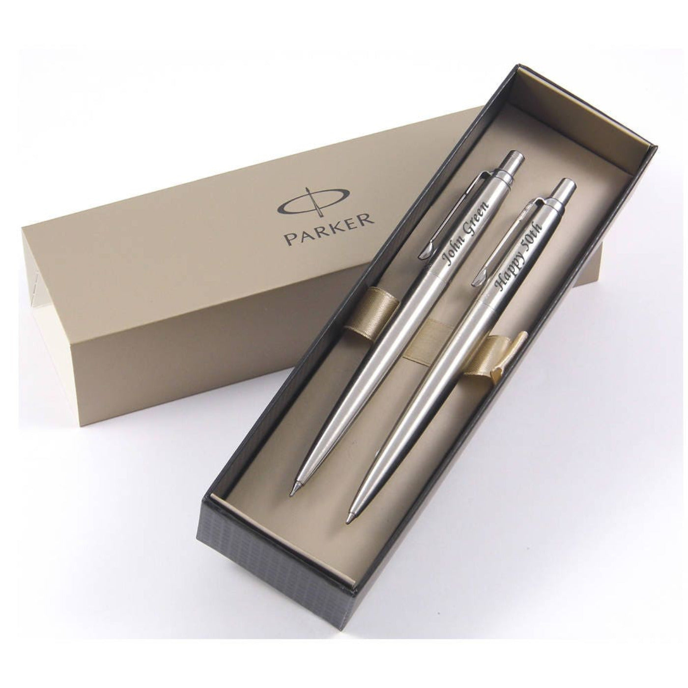 Personalised Jotter Parker Pen Pencil Set Stainless Steel