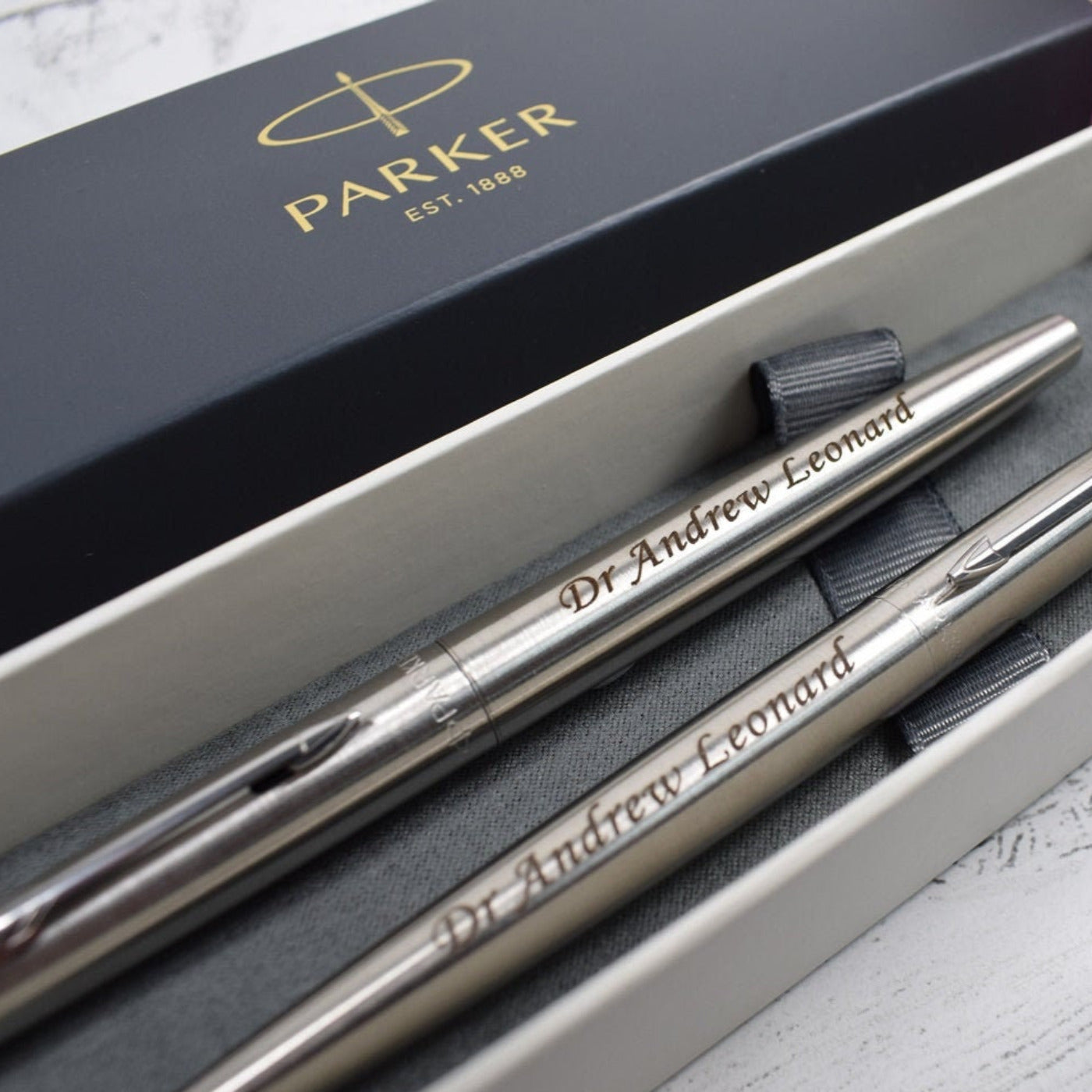 Personalised Jotter Ball Fountain Parker Pen Set Stainless