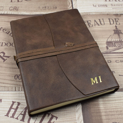 Embossed Medium Purple Genuine Leather Journal