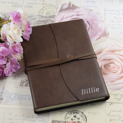 Embossed Medium Purple Genuine Leather Journal