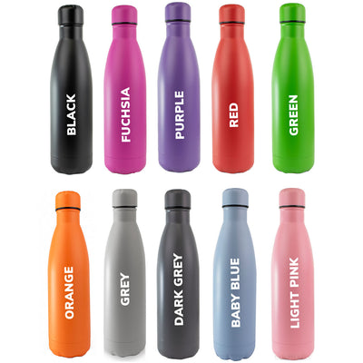 Personalised Water Bottle - Engraved Insulated Metal Bottle 500ml