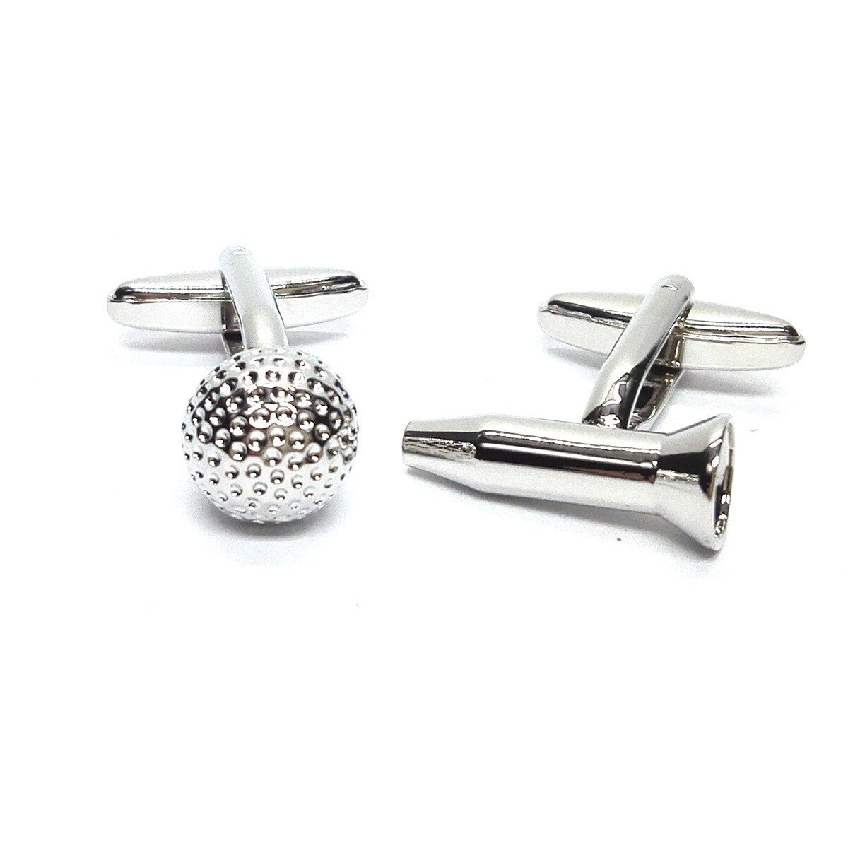 Men's Sport Golf Ball and Tee Cufflinks & Engraved Gift Box (X2PSN185) - Novelty Cufflinks, Quirky Cufflinks, Personalised Cufflinks Box