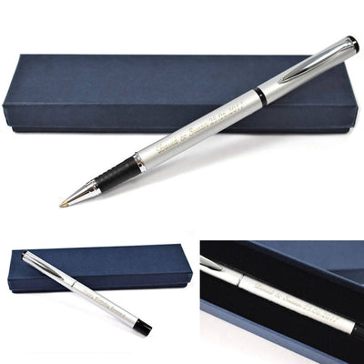 Personalised Pen, Engraved Pen - Engraved Silver Rollerball Pen, Great Graduation, Wedding Gift, Birthday Gift, Christmas Gift (MAG1 ROLLER)