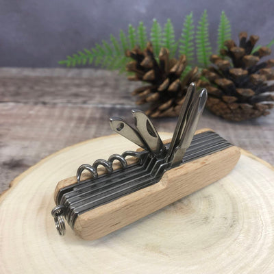 Personalised Engraved Pen Knife | Stainless Steel Pocket Knife | Beech Wood Pen Knife | Gift for Birthday Anniversary Father's Day Christmas