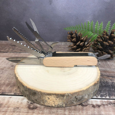 Personalised Engraved Pen Knife | Stainless Steel Pocket Knife | Beech Wood Pen Knife | Gift for Birthday Anniversary Father's Day Christmas