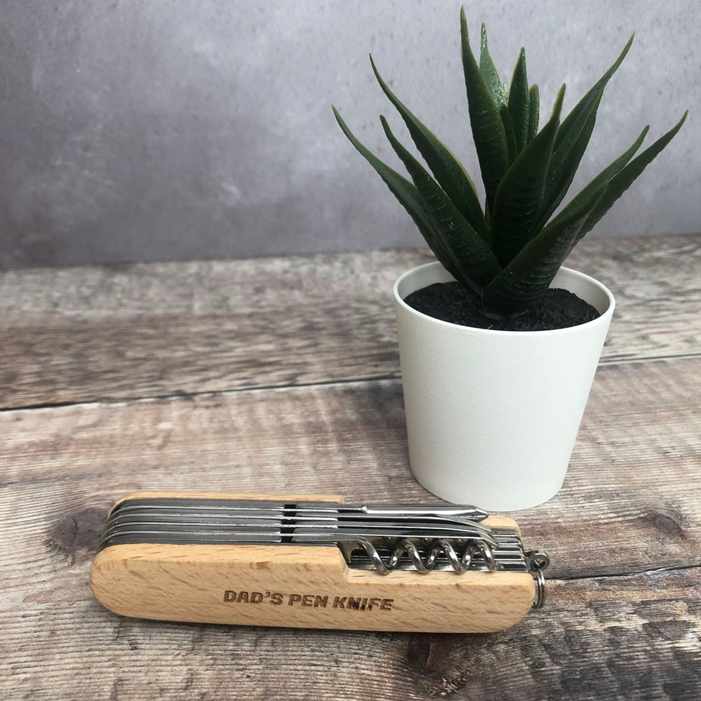 Personalised Engraved Pen Knife | Stainless Steel Pocket Knife | Beech Wood Pen Knife | Gift for Birthday Anniversary Father's Day Christmas