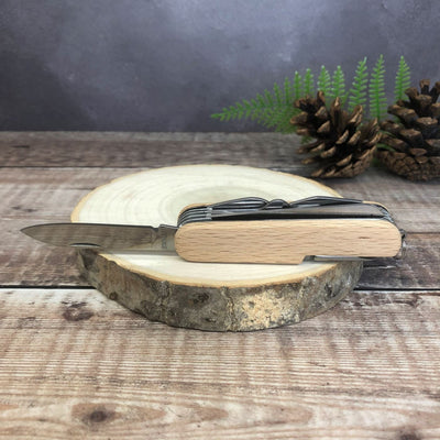 Personalised Engraved Pen Knife | Stainless Steel Pocket Knife | Beech Wood Pen Knife | Gift for Birthday Anniversary Father's Day Christmas