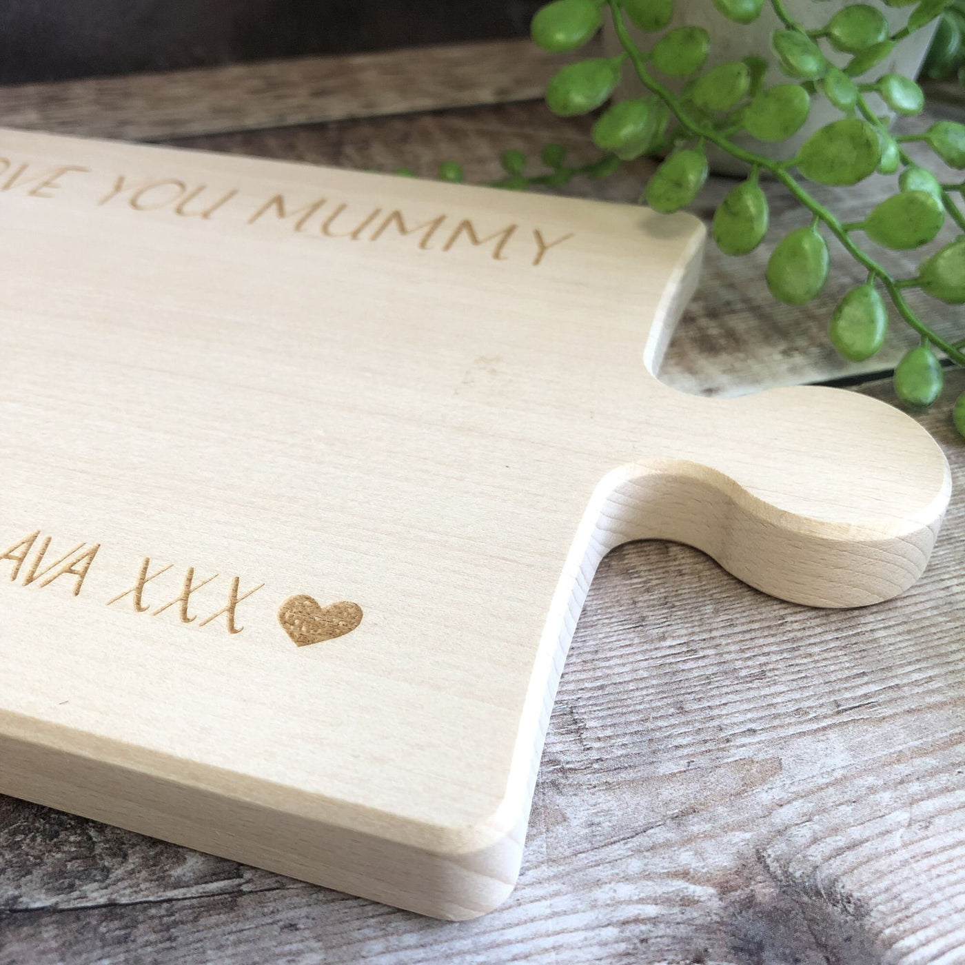 Personalised Engraved INTERLOCKING Jigsaw Shaped Solid Wood Chopping Board | Chopping Board | Gifts for Mum | Cheese and Charcuterie Board