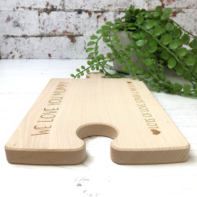 Personalised Engraved INTERLOCKING Jigsaw Shaped Solid Wood Chopping Board | Chopping Board | Gifts for Mum | Cheese and Charcuterie Board