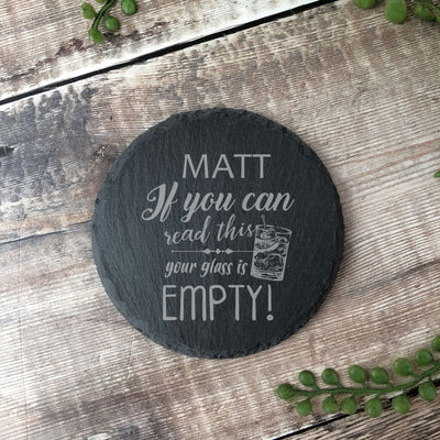 Personalised Engraved Slate Round Coaster, If You Can Read This Coaster, Slate Coaster, Custom Coaster, Fun Drink Coaster, Christmas Gifts
