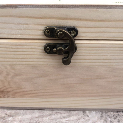 Personalised, Printed Wooden Wedding Memory Box with Foliage design - Wedding Gifts, Wedding Keepsake Box, Green Foliage Wedding Theme