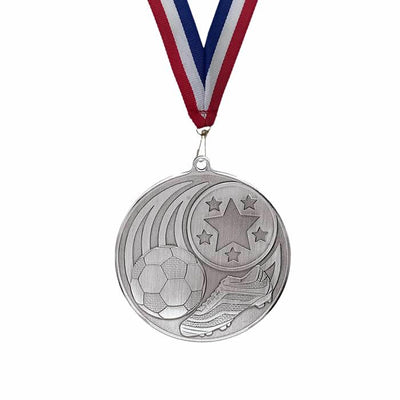 Personalised Football Medals with Ribbon, FREE Engraving, Add your team logo, Gold, Silver & Bronze Football Awards