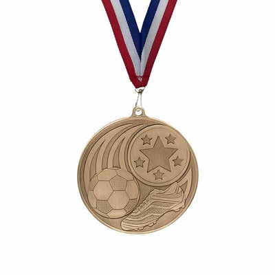 Personalised Football Medals with Ribbon, FREE Engraving, Add your team logo, Gold, Silver & Bronze Football Awards