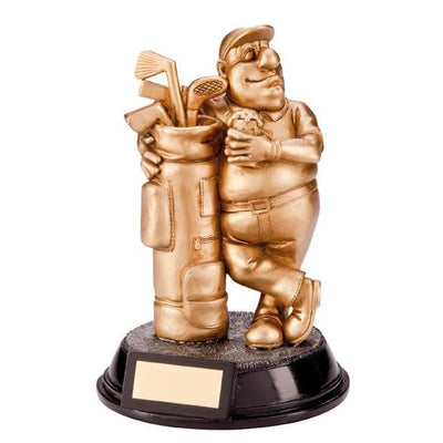 Personalised Beer Belly Golf Award, FREE ENGRAVING, Golf Novelty Trophy, Gold Outrageous Beer Belly Golf Figure Award