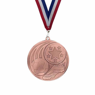 Personalised Football Medals with Ribbon, FREE Engraving, Add your team logo, Gold, Silver & Bronze Football Awards