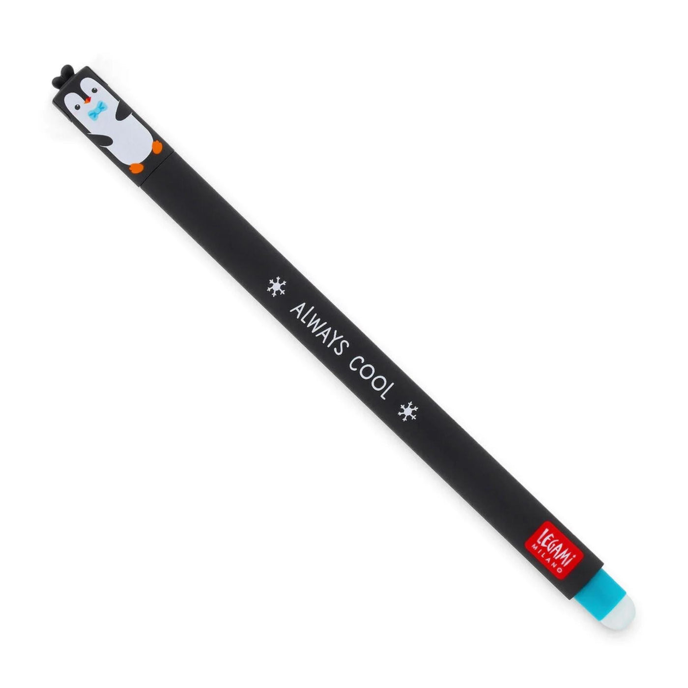 Legami Penguin Erasable Gel Pen - Turquoise Ink - Penguin Pen, Cute Penguins, Kids Stationery, Gel Pen, Erasable Pens, Legami Penguin Pen