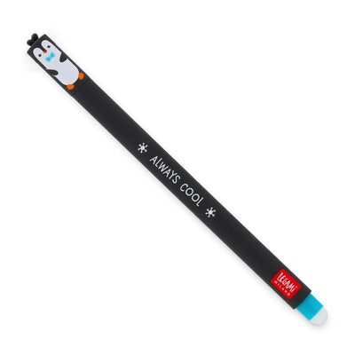 Legami Penguin Erasable Gel Pen - Turquoise Ink - Penguin Pen, Cute Penguins, Kids Stationery, Gel Pen, Erasable Pens, Legami Penguin Pen