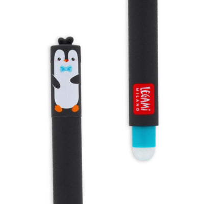 Legami Penguin Erasable Gel Pen - Turquoise Ink - Penguin Pen, Cute Penguins, Kids Stationery, Gel Pen, Erasable Pens, Legami Penguin Pen
