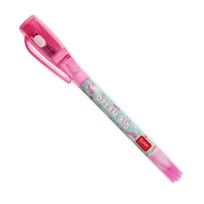 Legami Invisible Ink 3-in-1 Magic Unicorn Pen with UV Light - Legami Pens, Torch Pens, Pink Pen, Unicorn Pen, Unicorn Stationery, Magic Pen