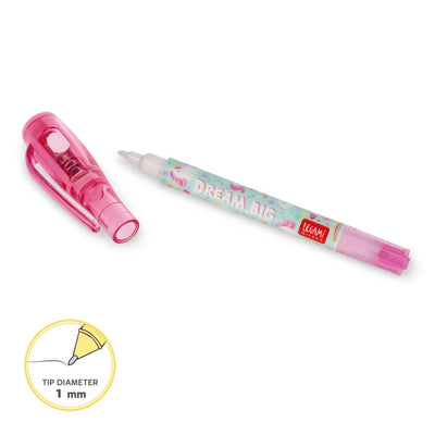 Legami Invisible Ink 3-in-1 Magic Unicorn Pen with UV Light - Legami Pens, Torch Pens, Pink Pen, Unicorn Pen, Unicorn Stationery, Magic Pen