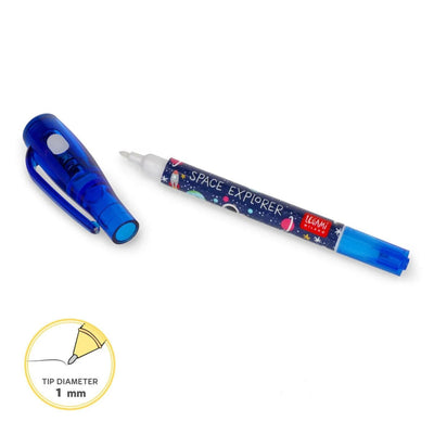 Legami Invisible Ink 3-in-1 Magic Space themed Pen with UV Light - Legami Pens, UV Light Pens, Blue Pen, Space Pen, Magic Pen