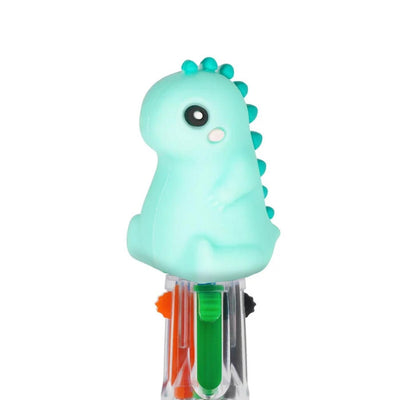 Legami Mini 4-Colour Magic Ballpoint Pen - Dinosaur, Oldschool Pens, Retro Pen, Multi Ink Pens, Multicolour Pens, 4 Ink Colour Pen