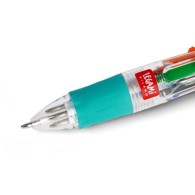 Legami Mini 4-Colour Magic Ballpoint Pen - Dinosaur, Oldschool Pens, Retro Pen, Multi Ink Pens, Multicolour Pens, 4 Ink Colour Pen