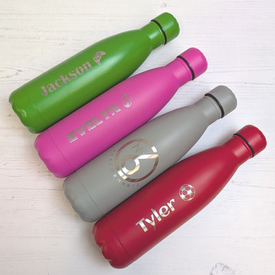 Personalised Water Bottle - Engraved Insulated Metal Bottle 500ml