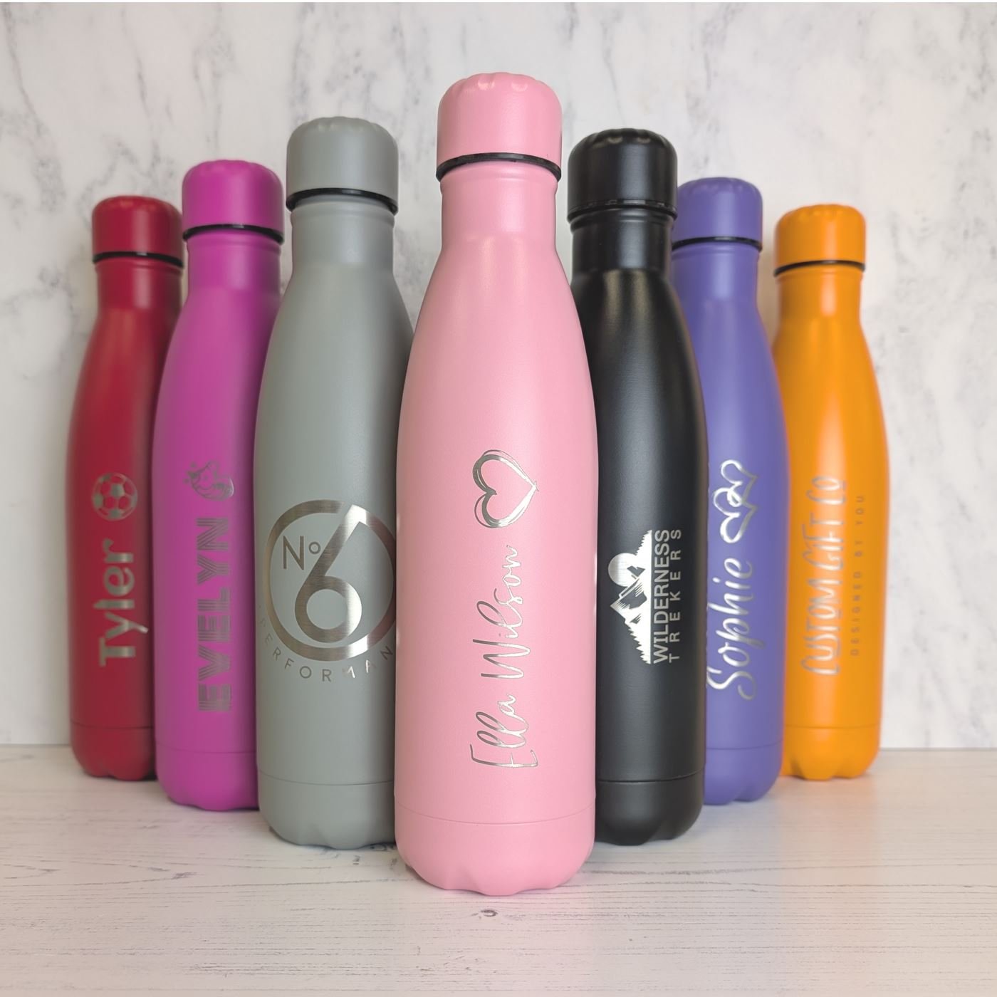 Personalised Water Bottle - Engraved Insulated Metal Bottle 500ml