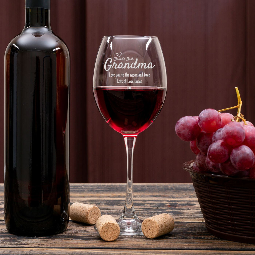 Engraved Wine Glass