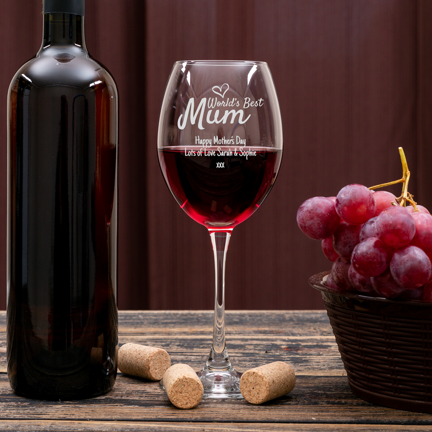 Engraved Wine Glass - World's Best Mum