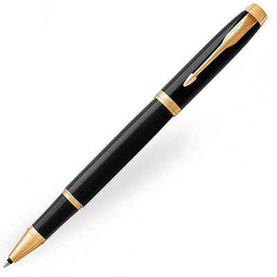 Personalised Parker IM Rollerball Pen - Black With Gold Trim