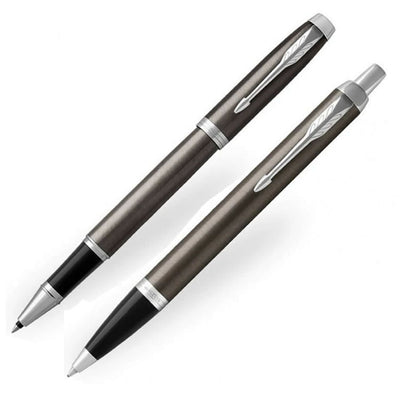 Personalised Parker IM Rollerball & Ballpoint Pen Set - Dark Espresso & Chrome