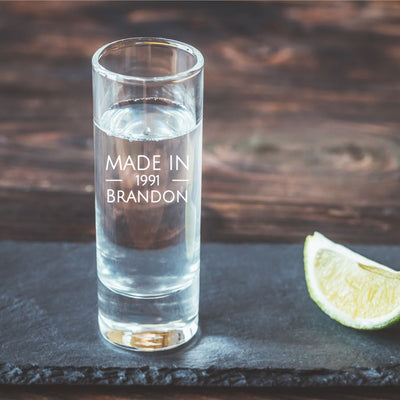 Engraved Shot Glass - Made In with Birth Date