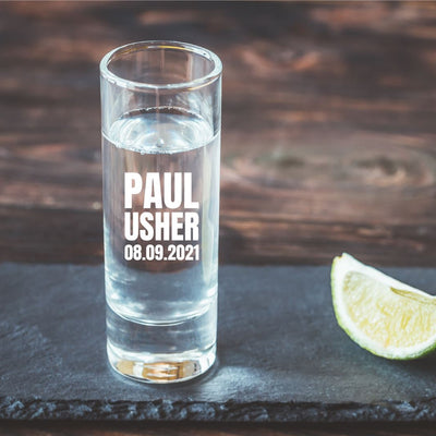 Engraved Wedding Shot Glass - Role To Bride Or Groom