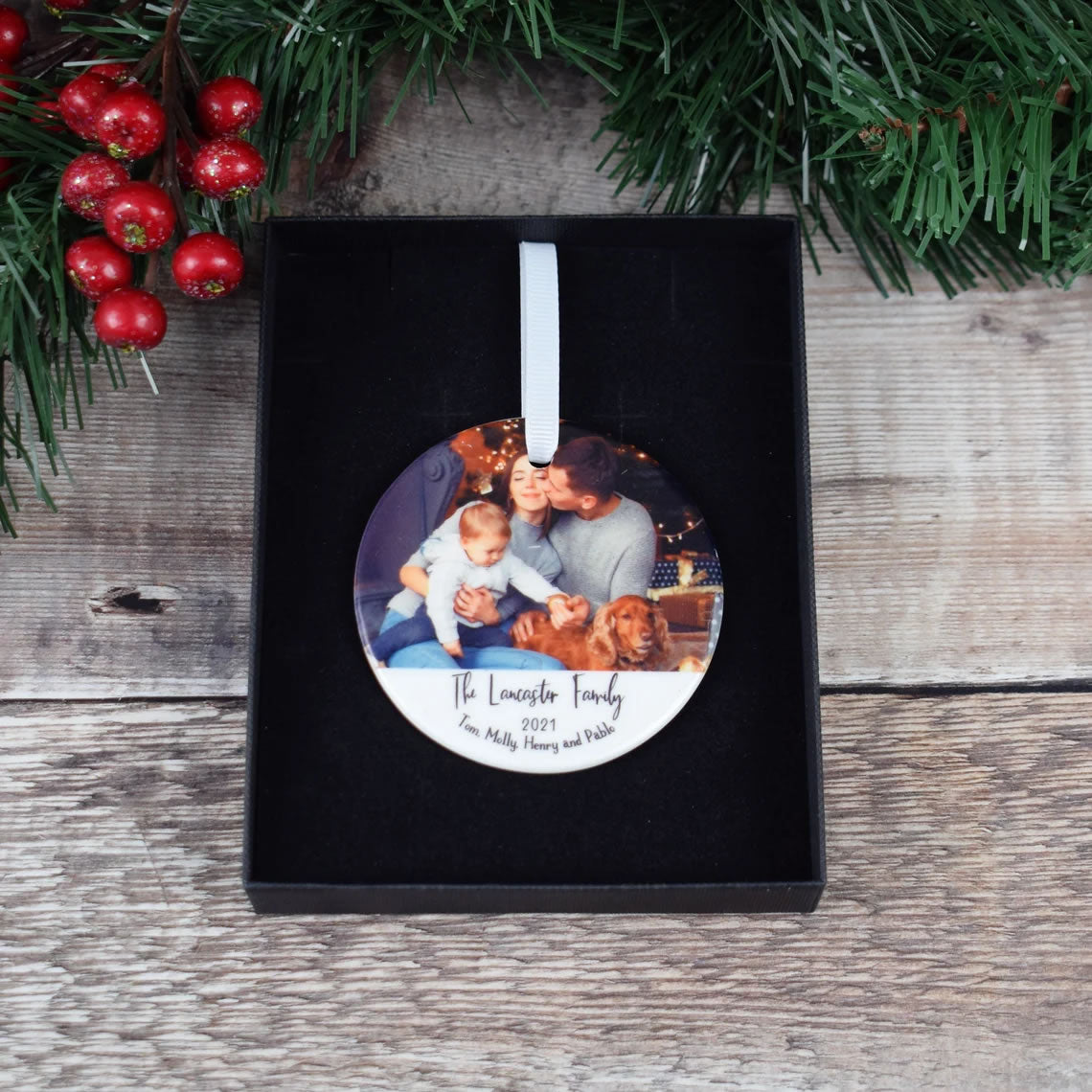 Personalised Family Christmas Photo Bauble
