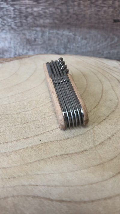 Personalised Stainless Steel Pocket Knife With Beech Wood Handle - Fancy