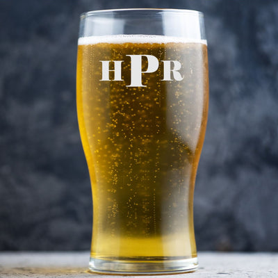Personalised Beer Glass Classic Design - Custom Initials