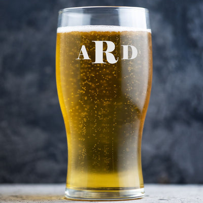 Personalised Beer Glass Classic Design - Custom Initials