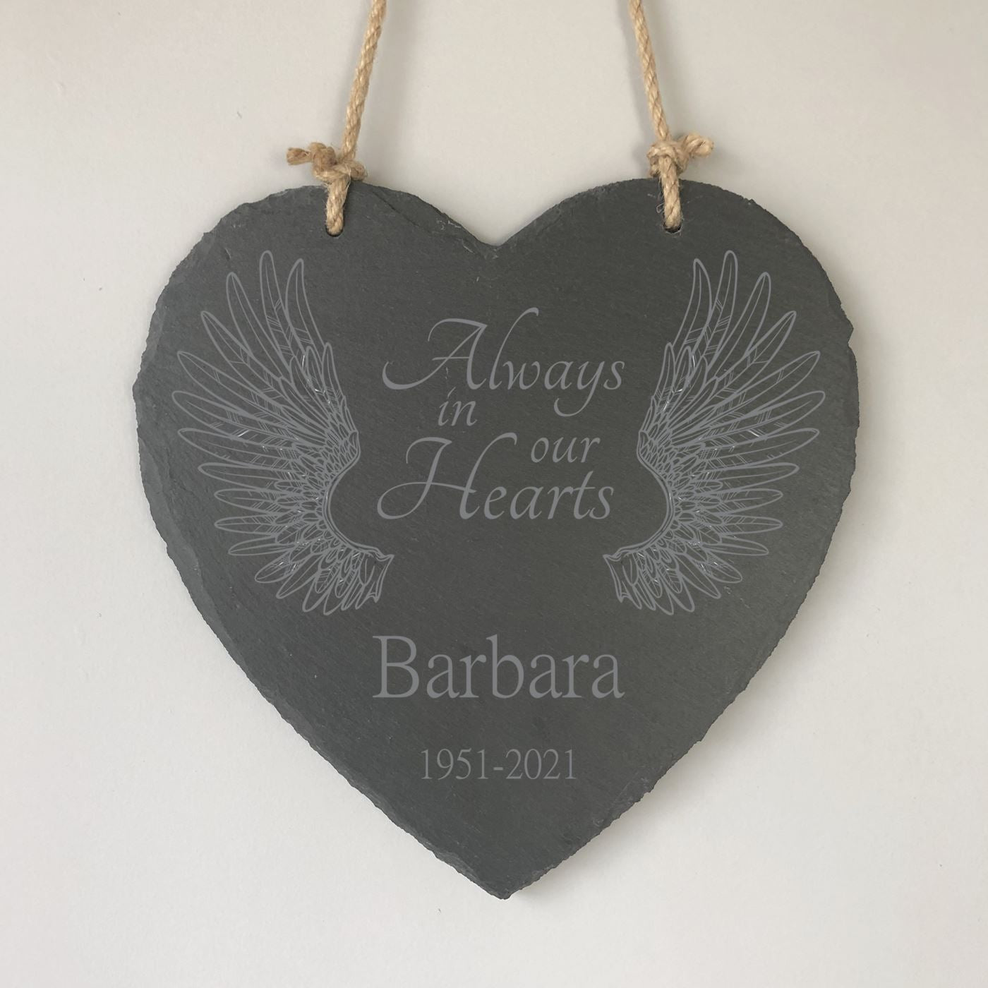 Personalised Slate Heart Plaque  - Memorial