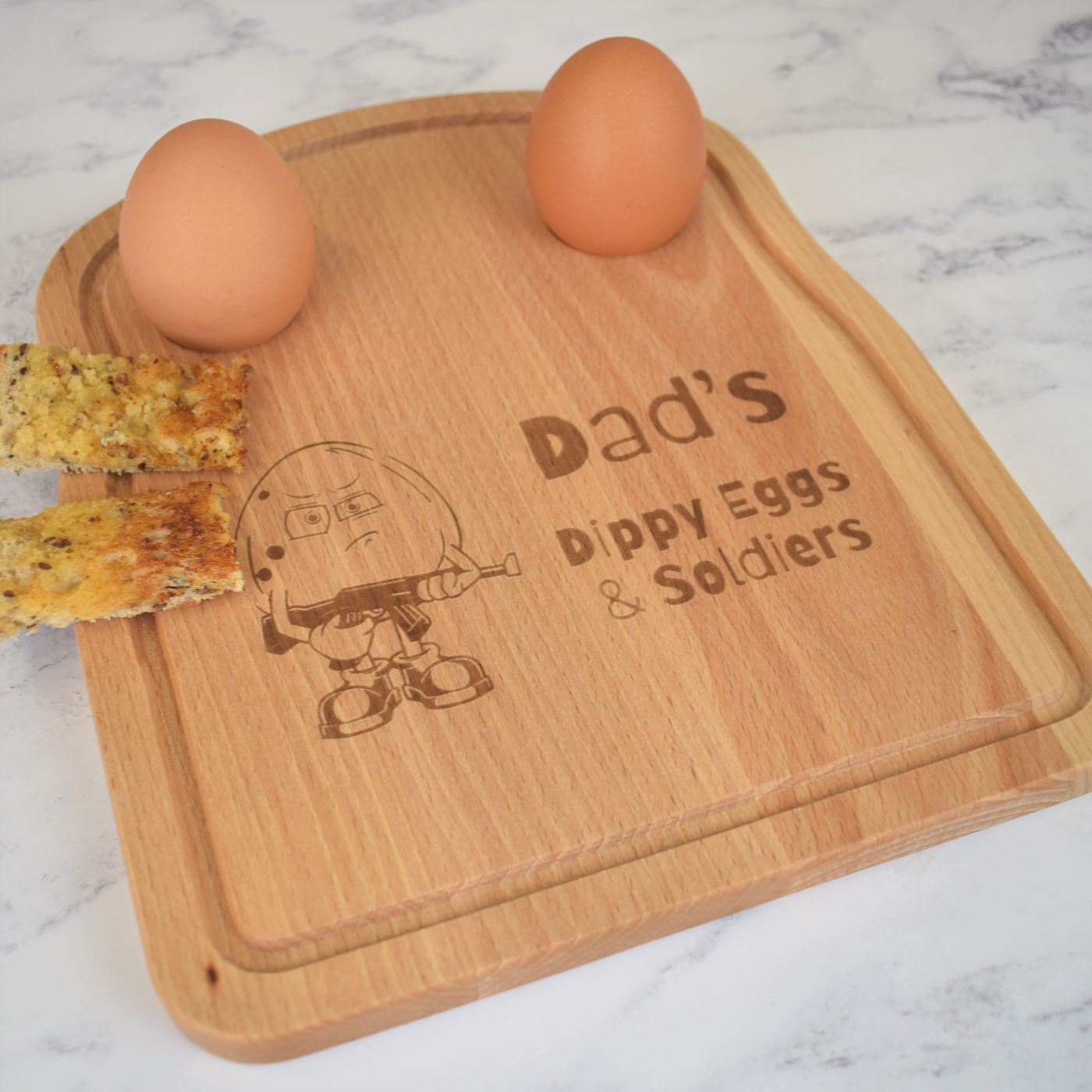 Personalised Egg & Toast Breakfast Board - Army