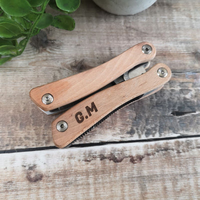 Personalised Multi Tool With Beech Wood Handles