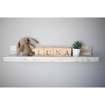 Personalised Beech Wood Baby Building Blocks - Rainbow