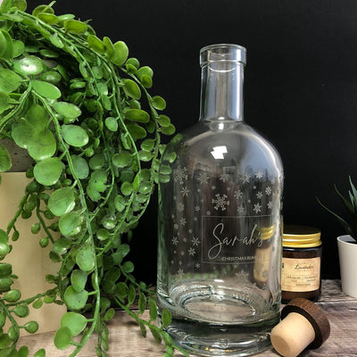 Personalised Spirit Bottle Christmas Snowflakes - 700ml