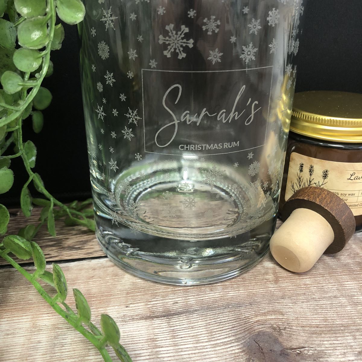 Personalised Spirit Bottle Christmas Snowflakes - 700ml
