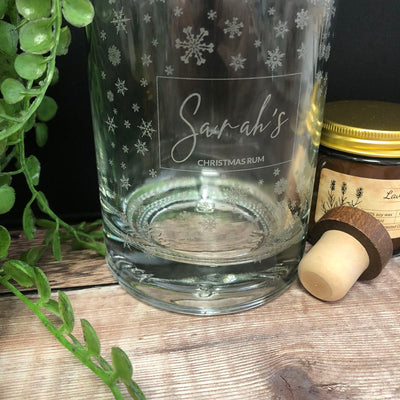 Personalised Spirit Bottle Christmas Snowflakes - 700ml