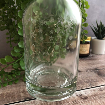 Personalised Spirit Bottle Christmas Snowflakes - 700ml