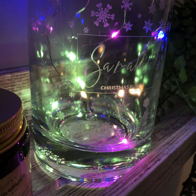 Personalised Spirit Bottle Christmas Snowflakes - 700ml