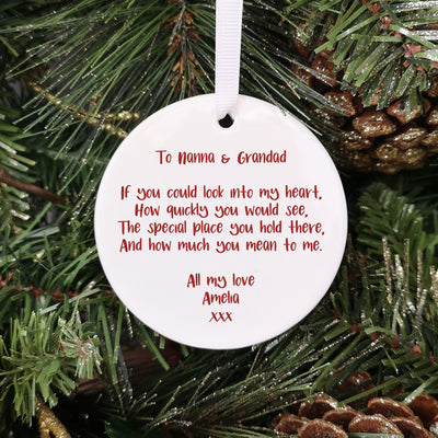 Personalised Ceramic 'Our First Christmas as Grandparents' Bauble - Wreath